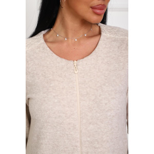 Халат женский 01075 махра (р-ры: 46-58) светло-бежевый