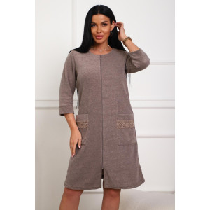 Халат женский 01075 махра (р-ры: 46-58) капучино