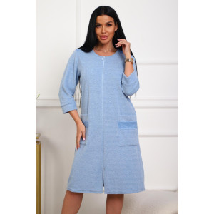 Халат женский 01075 махра (р-ры: 46-58) голубой