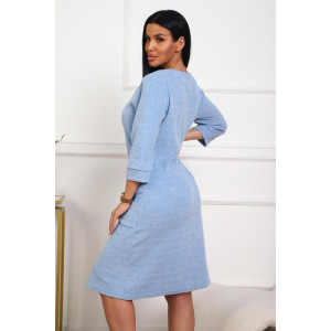 Халат женский 01075 махра (р-ры: 46-58) голубой