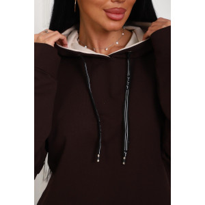 Толстовка женская 01074 футер с лайкрой (р-ры: 46-58) шоколадный