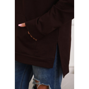 Толстовка женская 01074 футер с лайкрой (р-ры: 46-58) шоколадный