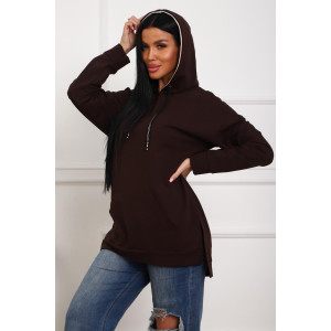 Толстовка женская 01074 футер с лайкрой (р-ры: 46-58) шоколадный