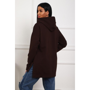 Толстовка женская 01074 футер с лайкрой (р-ры: 46-58) шоколадный