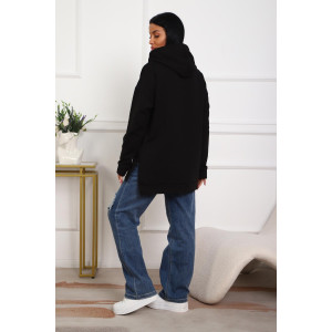 Толстовка женская 01074 футер с лайкрой (р-ры: 46-58) черный