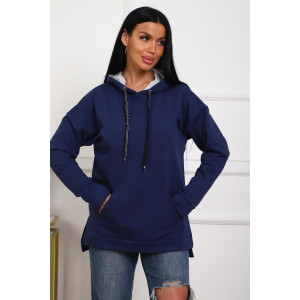 Толстовка женская 01074 футер с лайкрой (р-ры: 46-58) индиго
