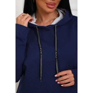 Толстовка женская 01074 футер с лайкрой (р-ры: 46-58) индиго