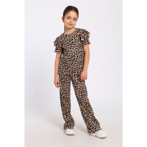 Костюм двойка детский МЛШ "Сабина" лапша (р-ры: 104-128) коричневый