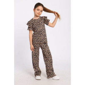 Костюм двойка детский МЛШ "Сабина" лапша (р-ры: 104-128) коричневый