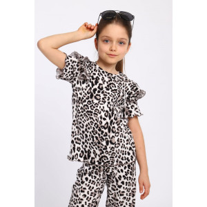 Костюм двойка детский МЛШ "Сабина" лапша (р-ры: 104-128) белый