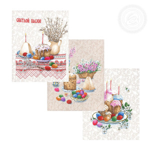 Набор кухонный из 3-х полотенец рогожка "Пасхальные традиции"