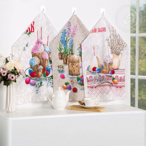 Набор кухонный из 2-х полотенец рогожка "Пасхальные традиции"