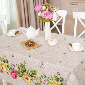 Скатерть из рогожки "Пионы"