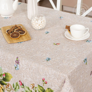 Скатерть из рогожки "Пионы"