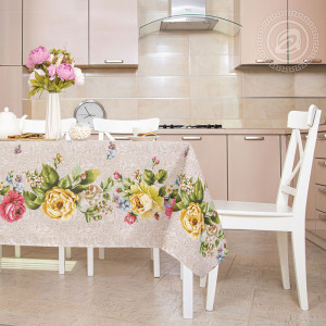 Скатерть из рогожки "Пионы"