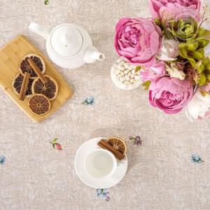 Скатерть из рогожки "Пионы"