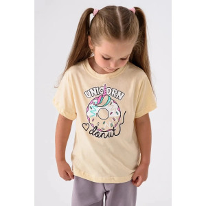 Футболка детская 2359-К "Набор-2" кулирка (р-ры: 80-110) фиолетовый, бежевый, желтый - набор 3 шт