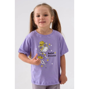 Футболка детская 2359-К "Набор-2" кулирка (р-ры: 80-110) фиолетовый, бежевый, желтый - набор 3 шт