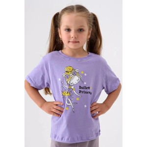 Футболка детская 2359-К "Набор-2" кулирка (р-ры: 80-110) фиолетовый, бежевый, желтый - набор 3 шт