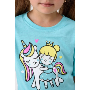 Футболка детская 2359-К "Набор-3" кулирка (р-ры: 80-110) голубой, фиолетовый, розовый - набор 3 шт