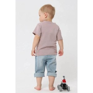 Футболка детская 2357-К "Набор-1" кулирка (р-ры: 80-110) голубой, бежевый, серый - набор 3 шт