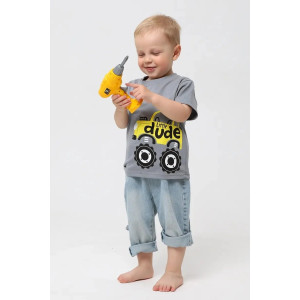 Футболка детская 2357-К "Набор-1" кулирка (р-ры: 80-110) голубой, бежевый, серый - набор 3 шт