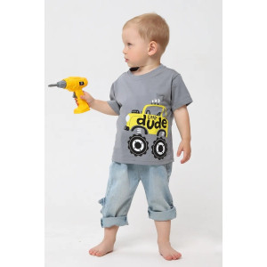 Футболка детская 2357-К "Набор-1" кулирка (р-ры: 80-110) голубой, бежевый, серый - набор 3 шт