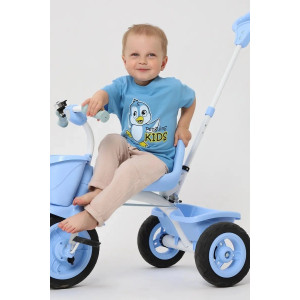 Футболка детская 2357-К "Набор-2" кулирка (р-ры: 80-110) бирюза, серый, голубой - набор 3 шт