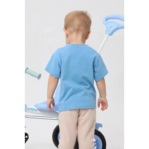 Футболка детская 2357-К "Набор-2" кулирка (р-ры: 80-110) бирюза, серый, голубой - набор 3 шт