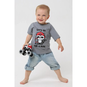 Футболка детская 2357-К "Набор-2" кулирка (р-ры: 80-110) бирюза, серый, голубой - набор 3 шт