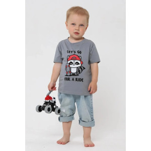 Футболка детская 2357-К "Набор-2" кулирка (р-ры: 80-110) бирюза, серый, голубой - набор 3 шт