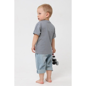 Футболка детская 2357-К "Набор-2" кулирка (р-ры: 80-110) бирюза, серый, голубой - набор 3 шт