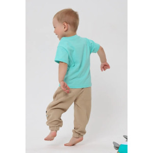 Футболка детская 2357-К "Набор-2" кулирка (р-ры: 80-110) бирюза, серый, голубой - набор 3 шт