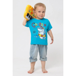 Футболка детская 2357-К "Набор-3" кулирка (р-ры: 80-110) белый, какао, ярко-голубой - набор 3 шт