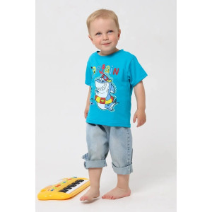 Футболка детская 2357-К "Набор-3" кулирка (р-ры: 80-110) белый, какао, ярко-голубой - набор 3 шт