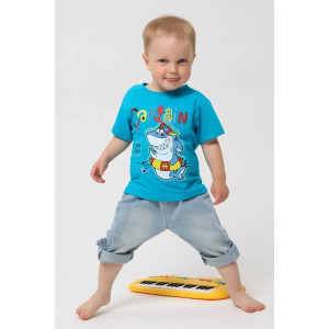 Футболка детская 2357-К "Набор-3" кулирка (р-ры: 80-110) белый, какао, ярко-голубой - набор 3 шт