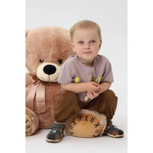 Футболка детская 2357-К "Набор-3" кулирка (р-ры: 80-110) белый, какао, ярко-голубой - набор 3 шт