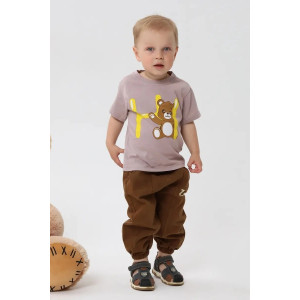 Футболка детская 2357-К "Набор-3" кулирка (р-ры: 80-110) белый, какао, ярко-голубой - набор 3 шт