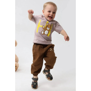 Футболка детская 2357-К "Набор-3" кулирка (р-ры: 80-110) белый, какао, ярко-голубой - набор 3 шт