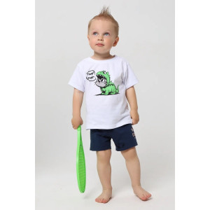 Футболка детская 2357-К "Набор-3" кулирка (р-ры: 80-110) белый, какао, ярко-голубой - набор 3 шт