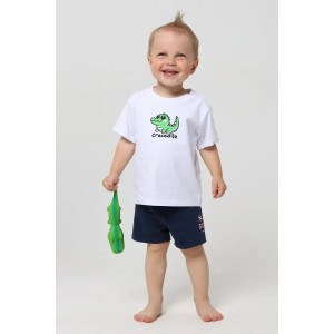 Футболка детская 2357-К "Набор-4" кулирка (р-ры: 80-110) желтый, белый, синий - набор 3 шт