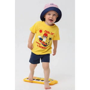 Футболка детская 2357-К "Набор-4" кулирка (р-ры: 80-110) желтый, белый, синий - набор 3 шт