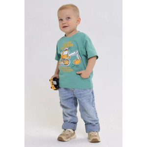 Футболка детская 2357-К "Набор-5" кулирка (р-ры: 80-110) серый, ярко-голубой, зеленый - набор 3 шт