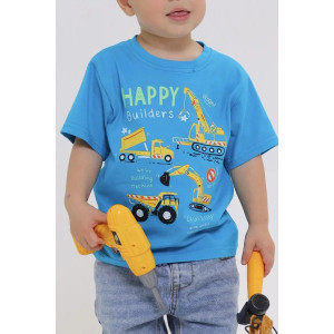 Футболка детская 2357-К "Набор-5" кулирка (р-ры: 80-110) серый, ярко-голубой, зеленый - набор 3 шт