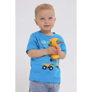 Футболка детская 2357-К "Набор-5" кулирка (р-ры: 80-110) серый, ярко-голубой, зеленый - набор 3 шт