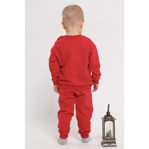 Свитшот детский 2378-Фут "Футер" футер 2-х нитка (р-ры: 80-110) Новый Год красный