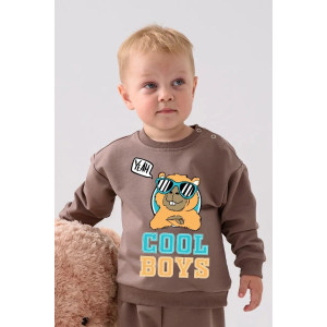 Свитшот детский 2378-Фут "Футер" футер 2-х нитка (р-ры: 80-110) капибара коричневый