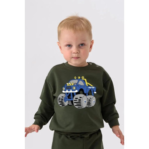 Свитшот детский 2378-Фут "Футер" футер 2-х нитка (р-ры: 80-110) машинка зеленый