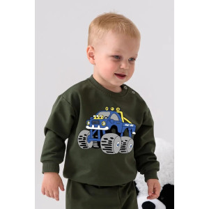 Свитшот детский 2378-Фут "Футер" футер 2-х нитка (р-ры: 80-110) машинка зеленый