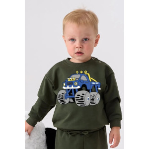 Свитшот детский 2378-Фут "Футер" футер 2-х нитка (р-ры: 80-110) машинка зеленый